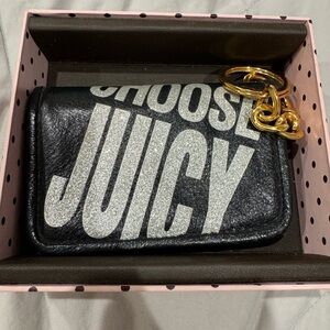 Juicy Couture Black Wallet with Silver Lettering